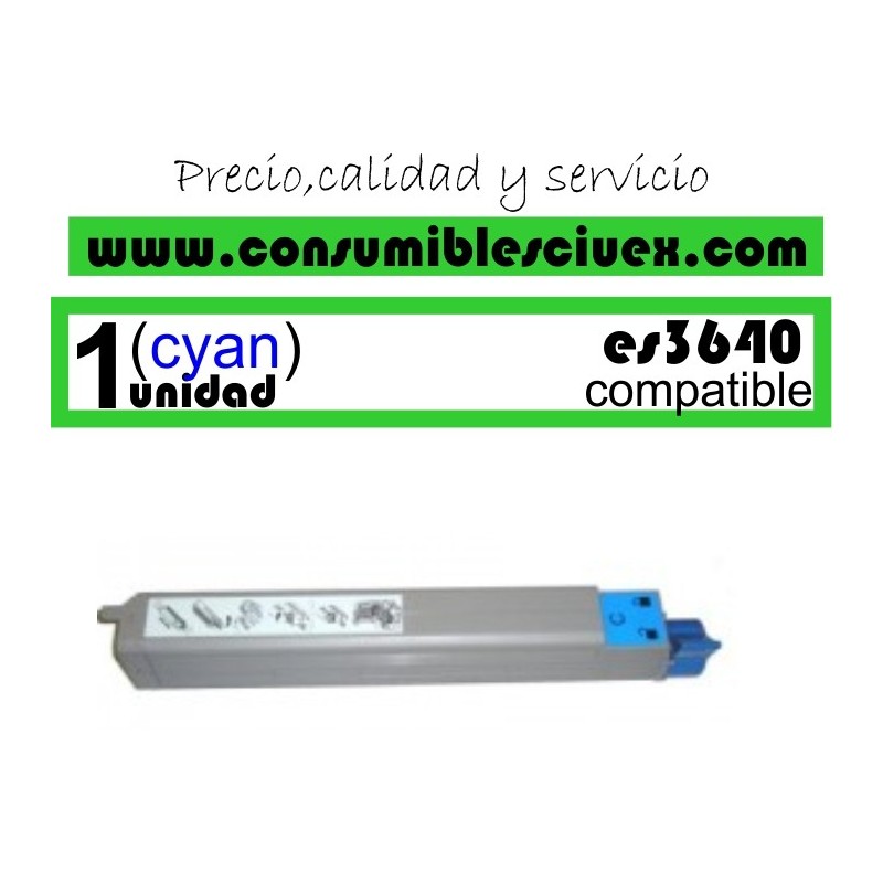 OKI ES3640 CYAN COMPATIBLE REF. 42918927 PARA IMPRESORAS OKI EXECUTIVE SERIE 3640 OKI ES3640 CYAN COMPATIBLE REF. 42918927 PARA IMPRESORAS OKI EXECUTIVE SERIE 3640