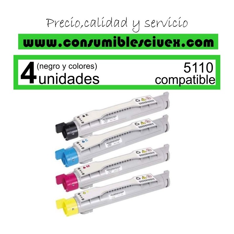 PACK 4 TONER DELL 5110 NCMY COMPATIBLE PACK 4 TONER DELL 5110 NCMY COMPATIBLE