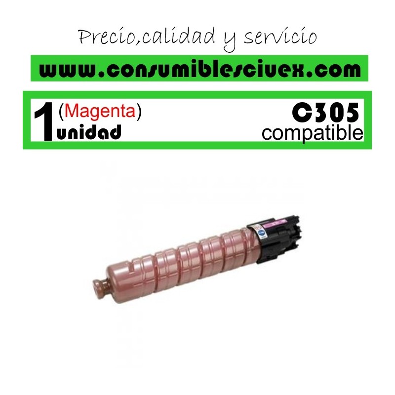 RICOH AFICIO MP-C305/MP-C305SPF MAGENTA CARTUCHO DE TONER GENERICO 842081/841596/MPC305E RICOH AFICIO MP-C305/MP-C305SPF MAGENTA CARTUCHO DE TONER GENERICO 842081/841596/MPC305E